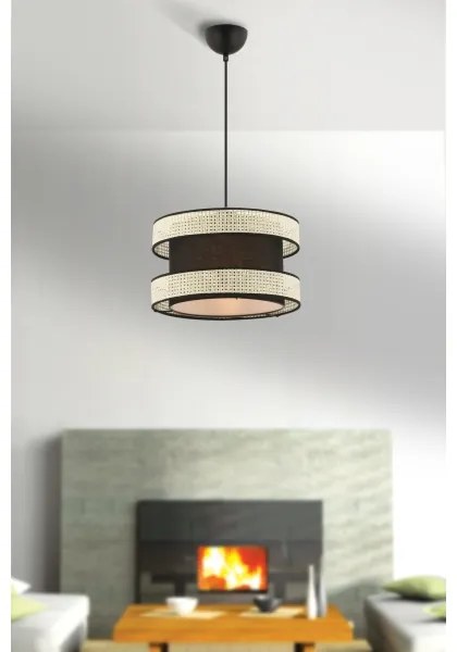 Lampadario a cavo HALO 1xE27/60W/230V nero/crema