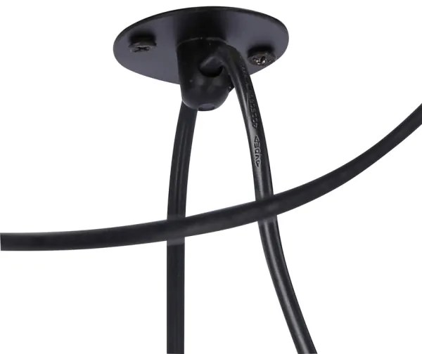 Lampadario a sospensione con filo ASSAM 3xE27/60W/230V nero