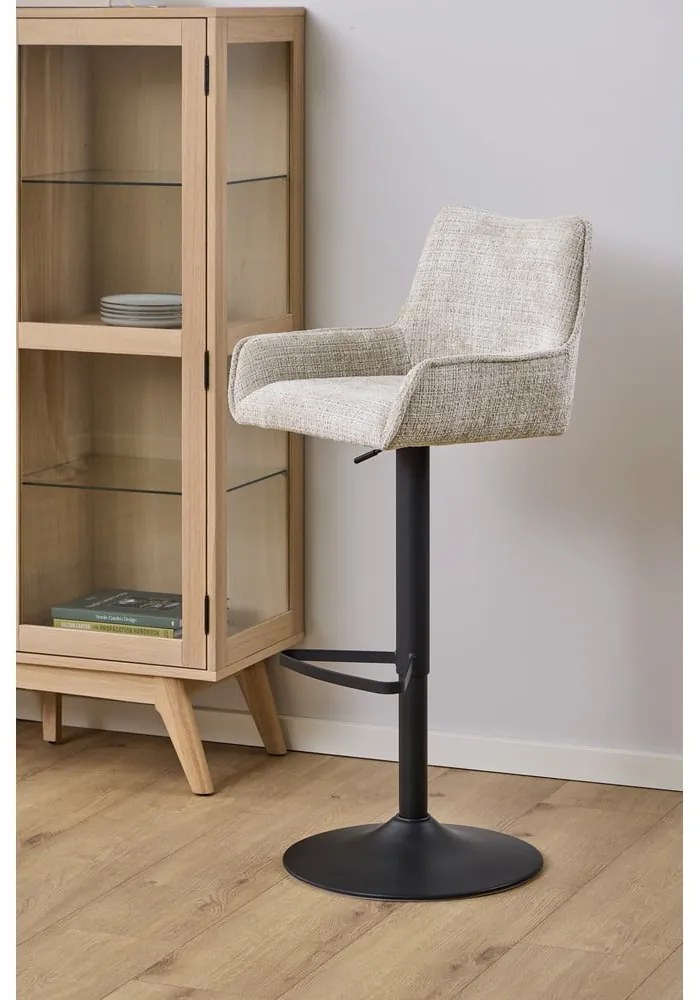 Sgabello da bar beige con altezza regolabile/con braccioli (altezza della seduta 85 cm) Eddie – Actona