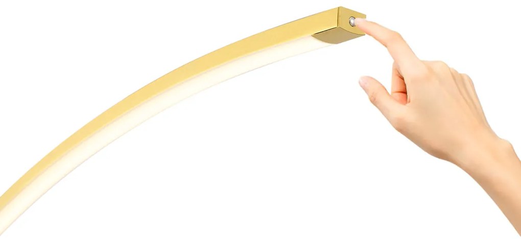 Lampada ad arco moderna ottone con LED e dimmer touch - Arlow