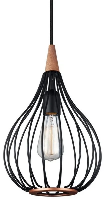 Drops Lampada a Sospensione Ø23 Black/Dark Wood- Halo Design