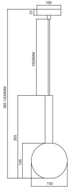 Lampadario a sospensione con filo NIKO 1xG9/9W/230V diametro 15 cm oro
