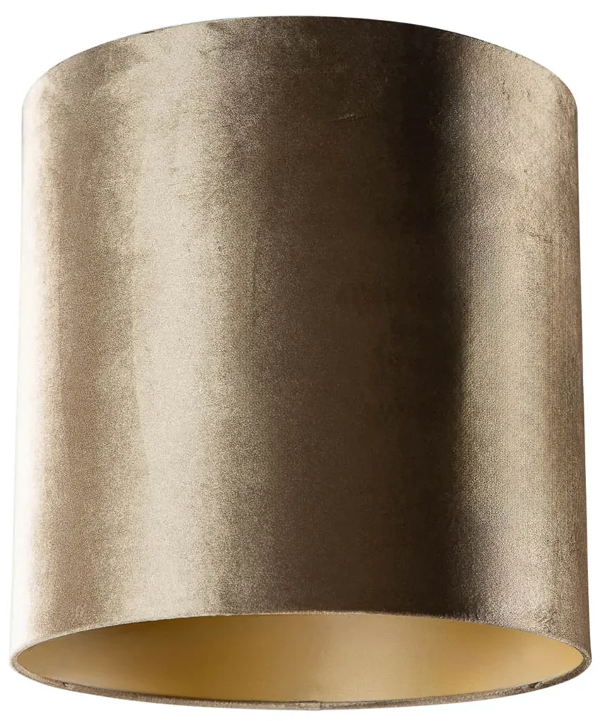 Paralume in velluto bronzo con interno oro 40/40/40
