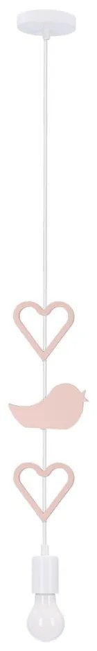 Lampada per bambini bianca e rosa con paralume in metallo Single - Candellux Lighting