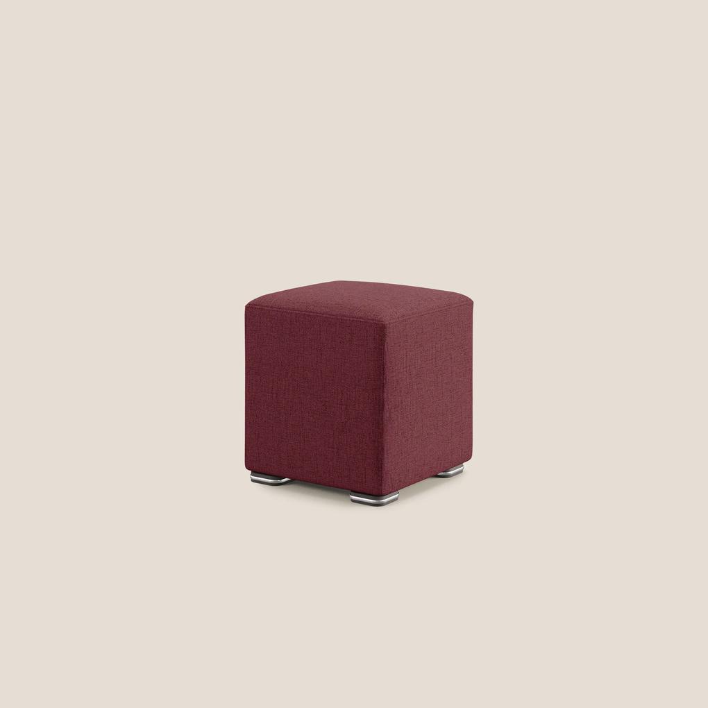 Cube pouf in tessuto morbido impermeabile T03 rosso X