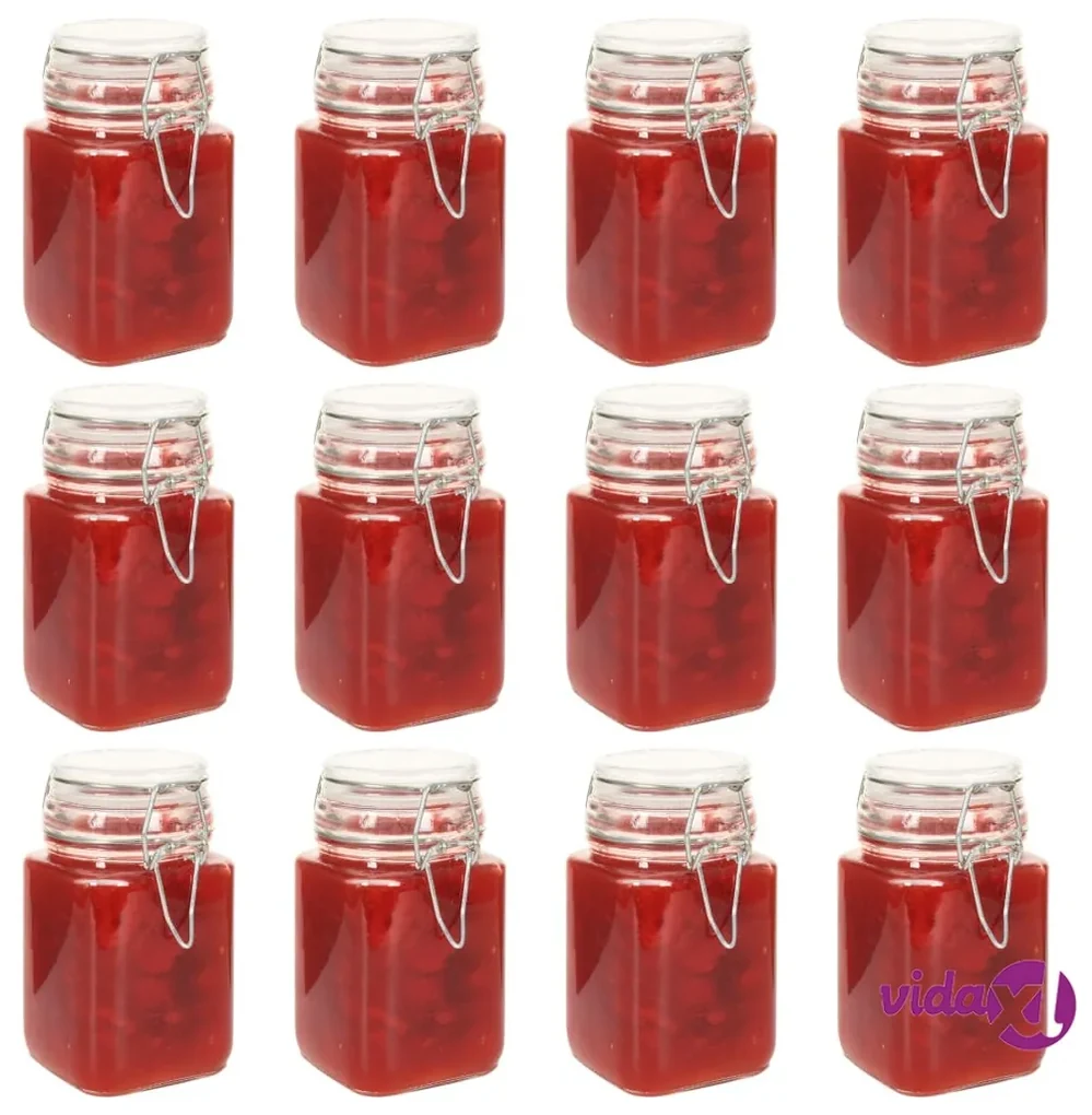 vidaXL Vasi per Marmellata in Vetro Coperchio Oro 48 pz 230 ml