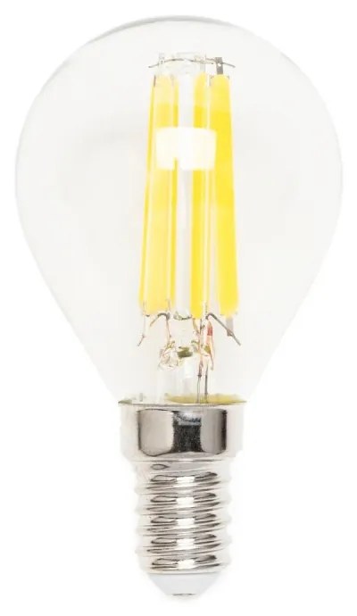 Lampada LED E14 4W a Filamento 150lm/W, No Flickering - P45 Colore  Bianco Naturale 4.000K