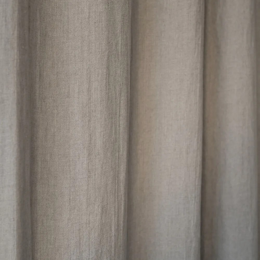 Tenda di lino beige con passanti Night Time, 250 x 140 cm Natural - Linen Tales