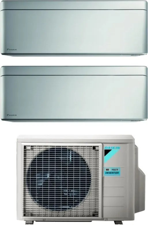 Daikin - Climatizzatore Condizionatore Bluevolution Dual Split Inverter serie stylish total silver 7+7 con 2MXM40A R-32 Wi-Fi Integrato 7000+7000