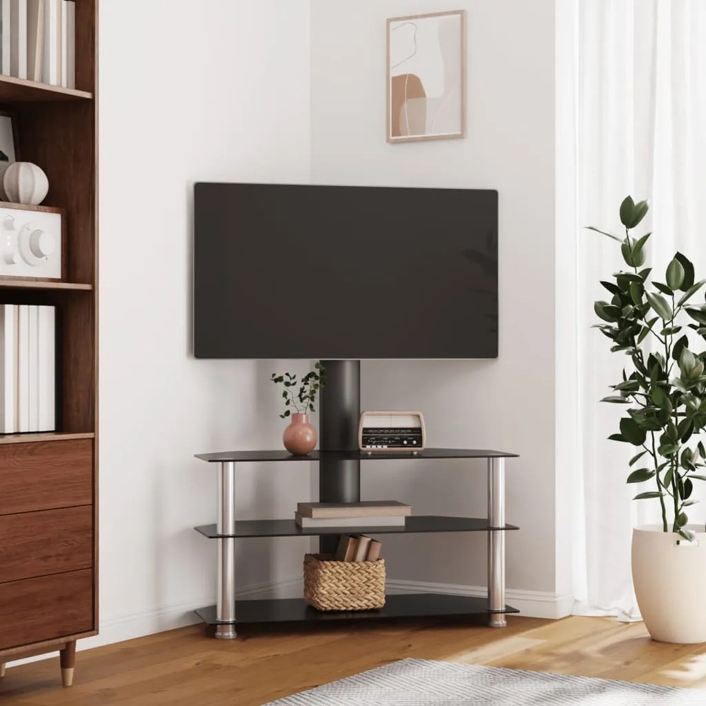 Supporto Tv Angolare 3 Livelli Per 32-70 Pollici Nero E Argento /