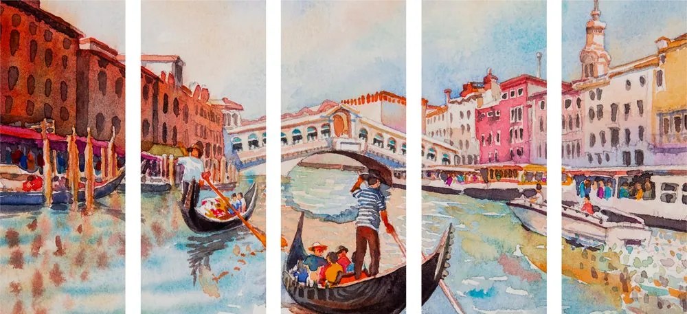Quadri 5 pezzi – Gondola veneziana