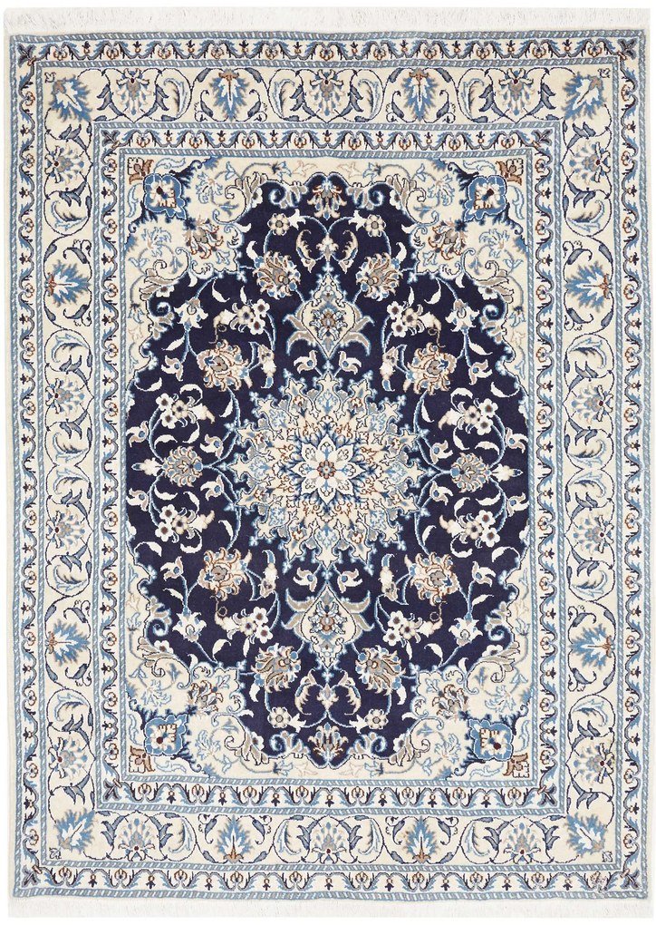 Nain Tappeto persiano 200x150 Blu (Iran) Annodato A Mano