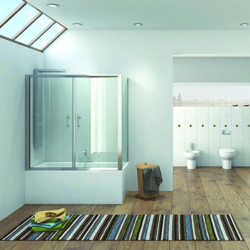 Box vasca da bagno angolare 170x80cm KV05 - KAMALU