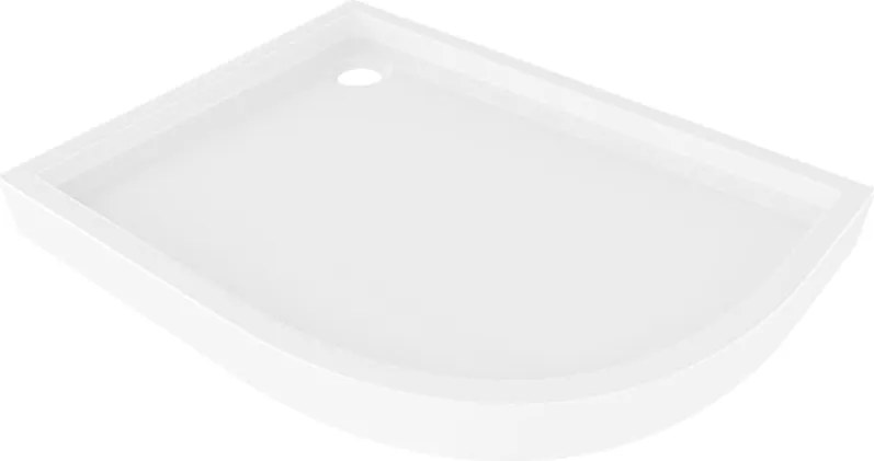 Mexen Flow+ piatto doccia semicircolare asimmetrico sinistro 90 x 80 cm, bianco lucido - 46Q108090LH