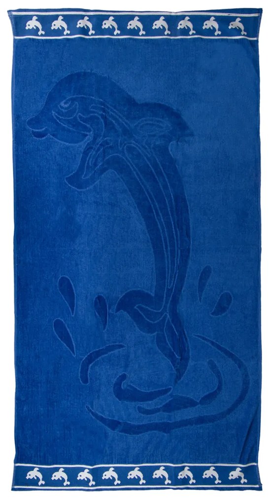 Telo mare 90x165 cm delfino blu