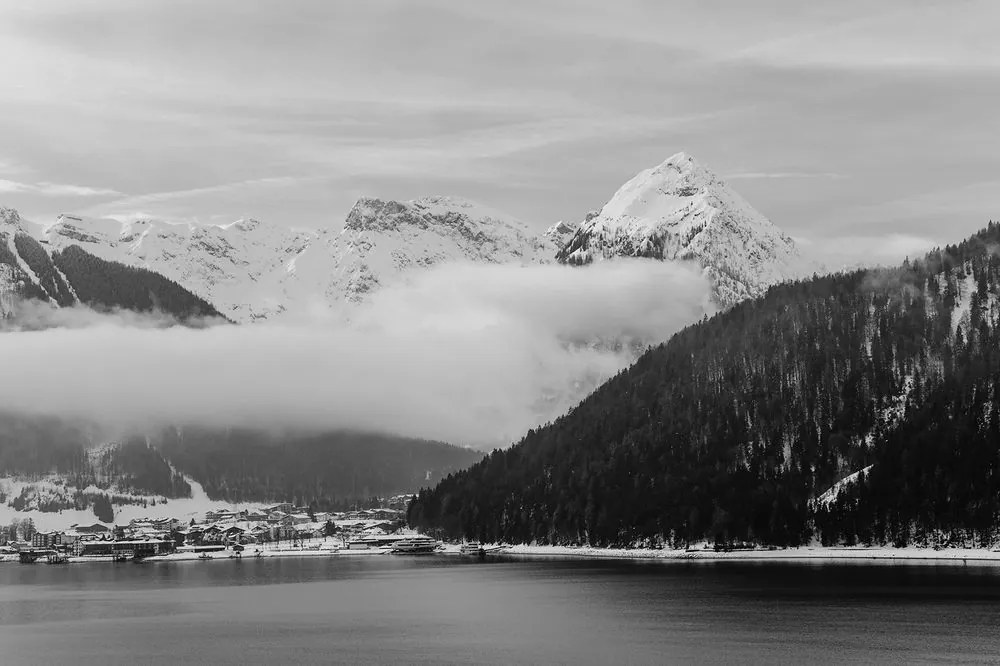 Carta da parati – Paesaggio invernale in bianco e nero