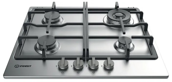 Piano cottura 4 fuochi L 58.0 cm THP 641 W/IX/I INDESIT silver griglie in ghisa
