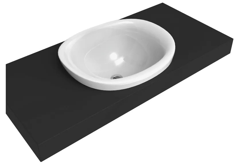 Ceramica Flaminia IO Lavabo 60 cm da incasso senza troppopieno in ceramica bianco lucido