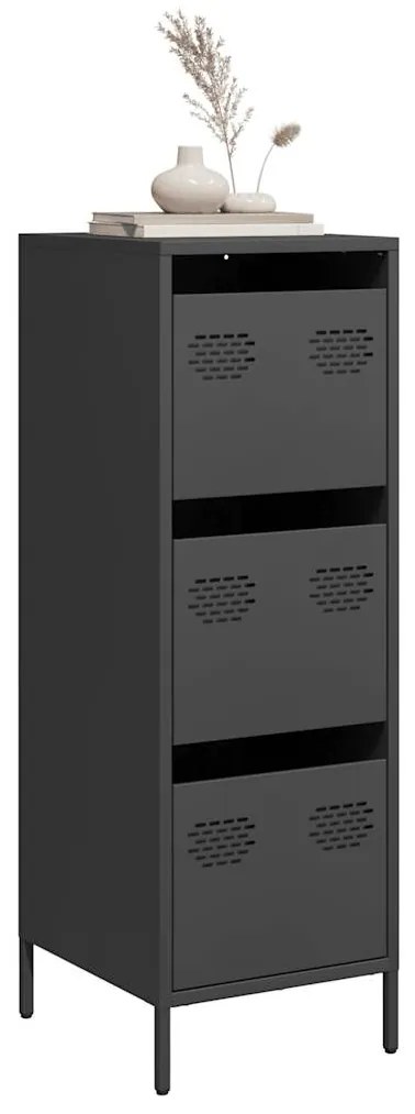 Credenza Nera 39x35x103,5 Cm İn Acciaio /