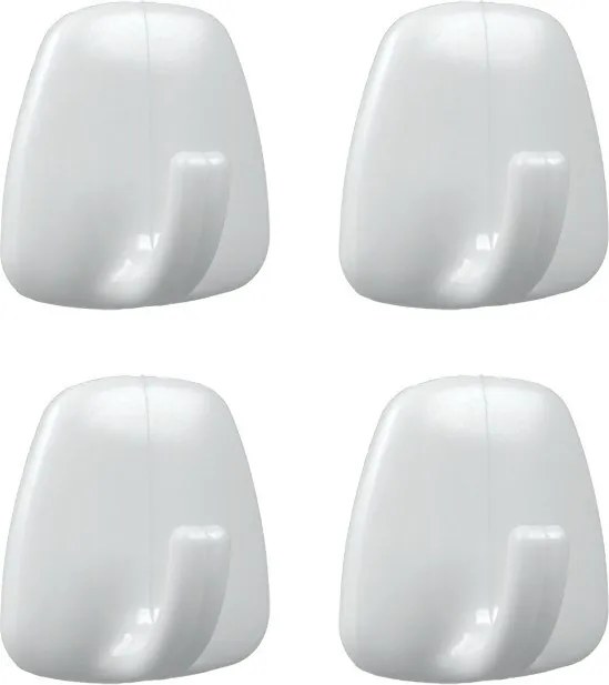 Set di ganci senza foratura bianchi in plastica 4 pz – Metaltex