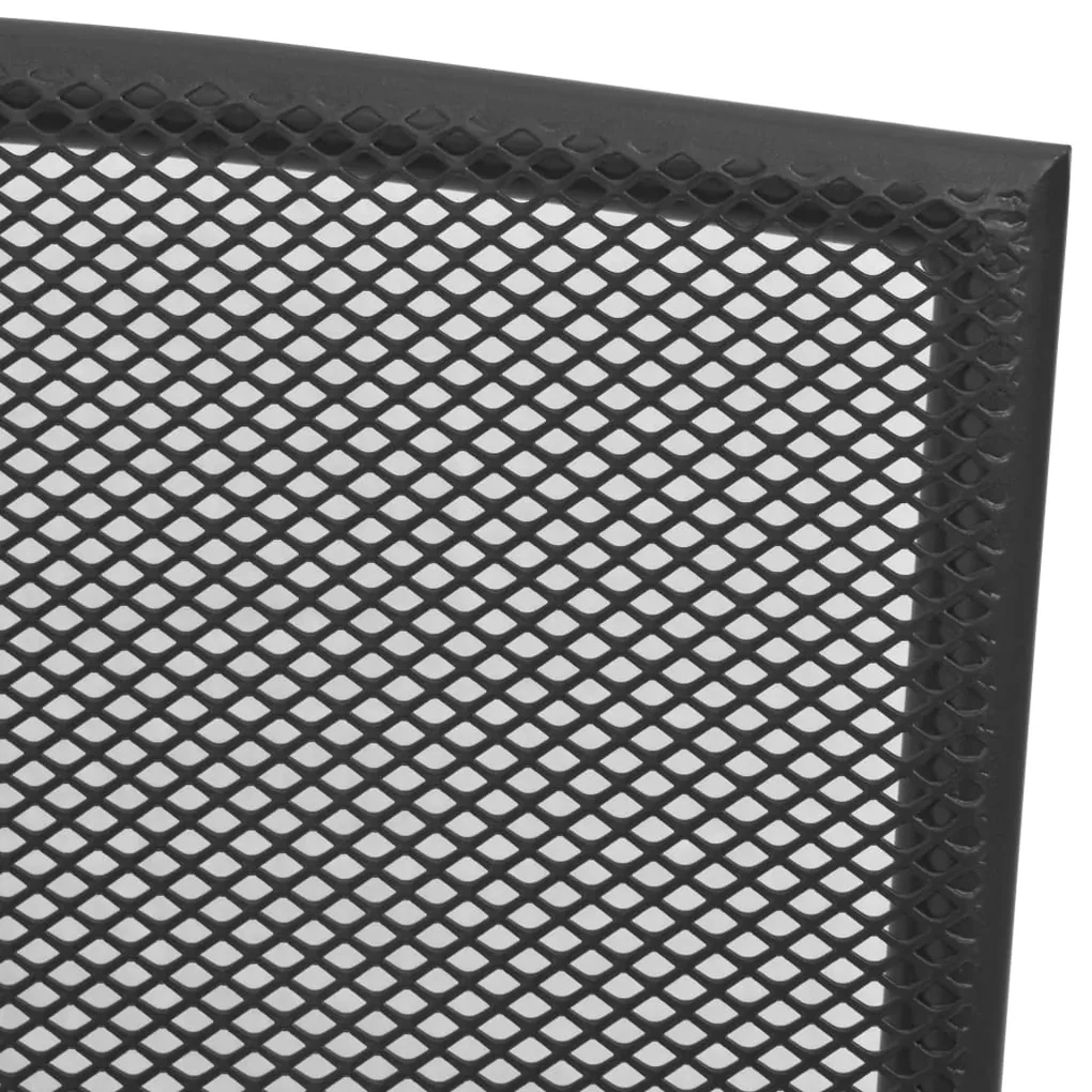 Sedie da esterno 4 pz design a rete in acciaio antracite