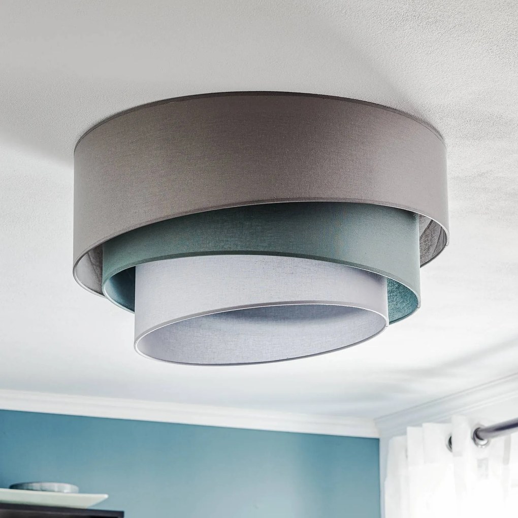 Euluna Trio plafoniera monocolore grigio Ø60cm