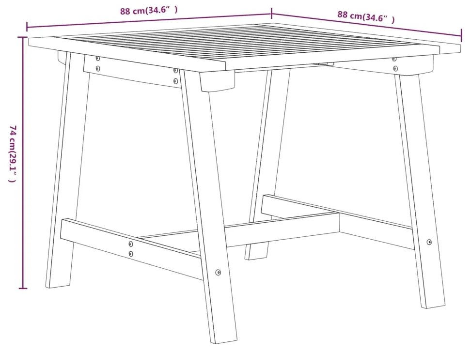 Set Mobili da Pranzo per Giardino 5 pz Legno Massello di Acacia