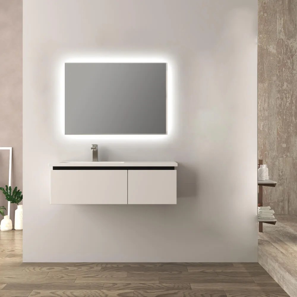 Mobile bagno 100 cm bianco lucido Mono Slide