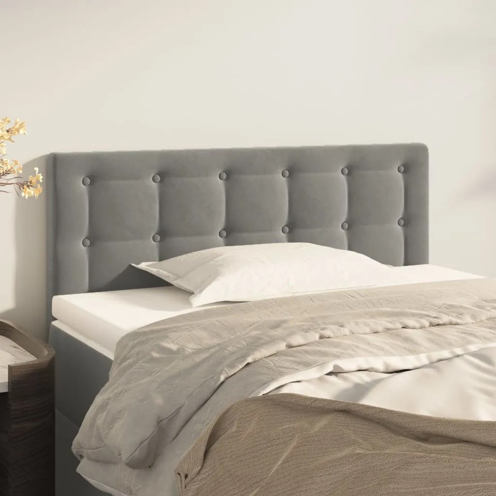 Testiera Grigio Chiaro 80x5x78/88 Cm İn Velluto /