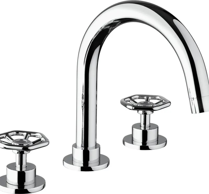Rubinetto per lavabo a canna media getto laminare cristallino Flower cromato lucido JACUZZI RUBINETTERIA