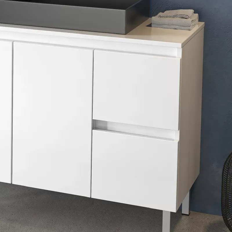 Mobile bagno 100cm a terra con 2 cassetti e 2 sportelli TOD-100PP - KAMALU