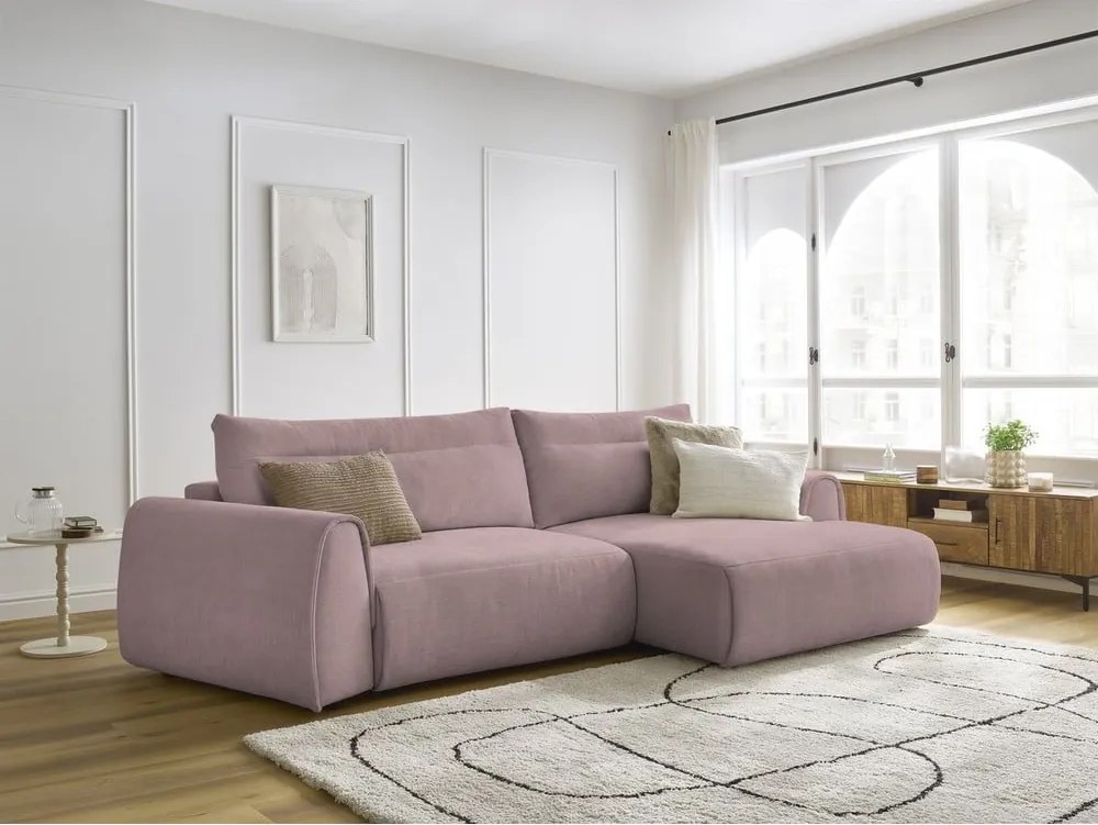 Divano angolare in rosa chiaro Aden – Bobochic Paris