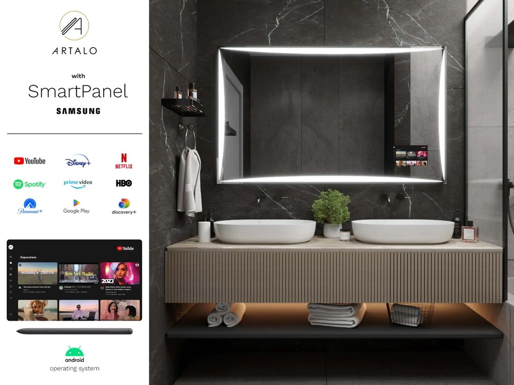 SMART specchio con luminazione M5 premium + Samsung SmartPanel