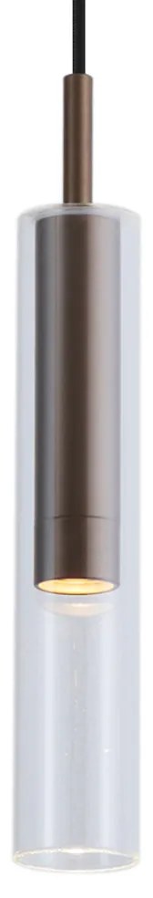 Faretto moderno bronzo scuro con vetro trasparente per sistema a binario monofase - Slimline Loyce