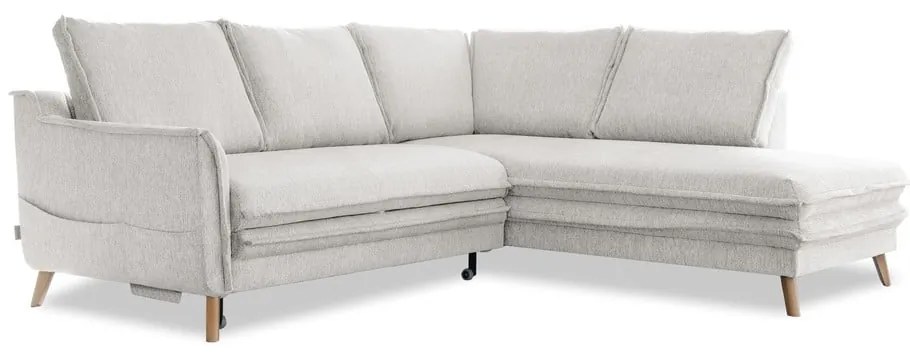Divano letto angolare beige (angolo destro) Charming Charlie - Miuform