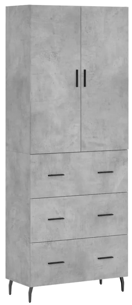 Credenza grigio cemento 69,5x34x180 cm in legno multistrato