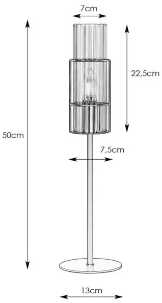 Markslöjd 108557 - Lampada da tavolo TUBO 1xE14/40W/230V 50 cm cromo lucido/clear