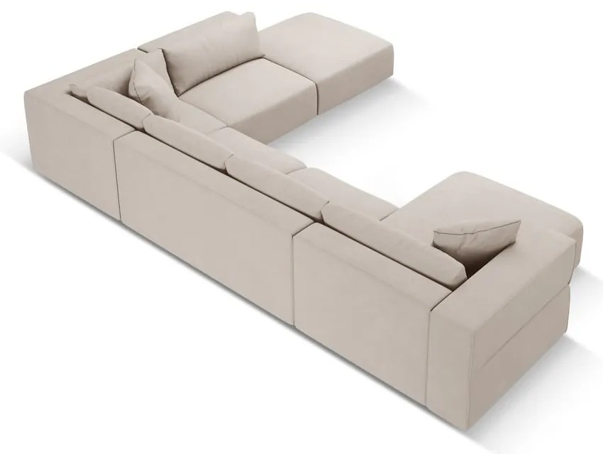 Divano angolare a U beige, angolo destro Esther - Milo Casa