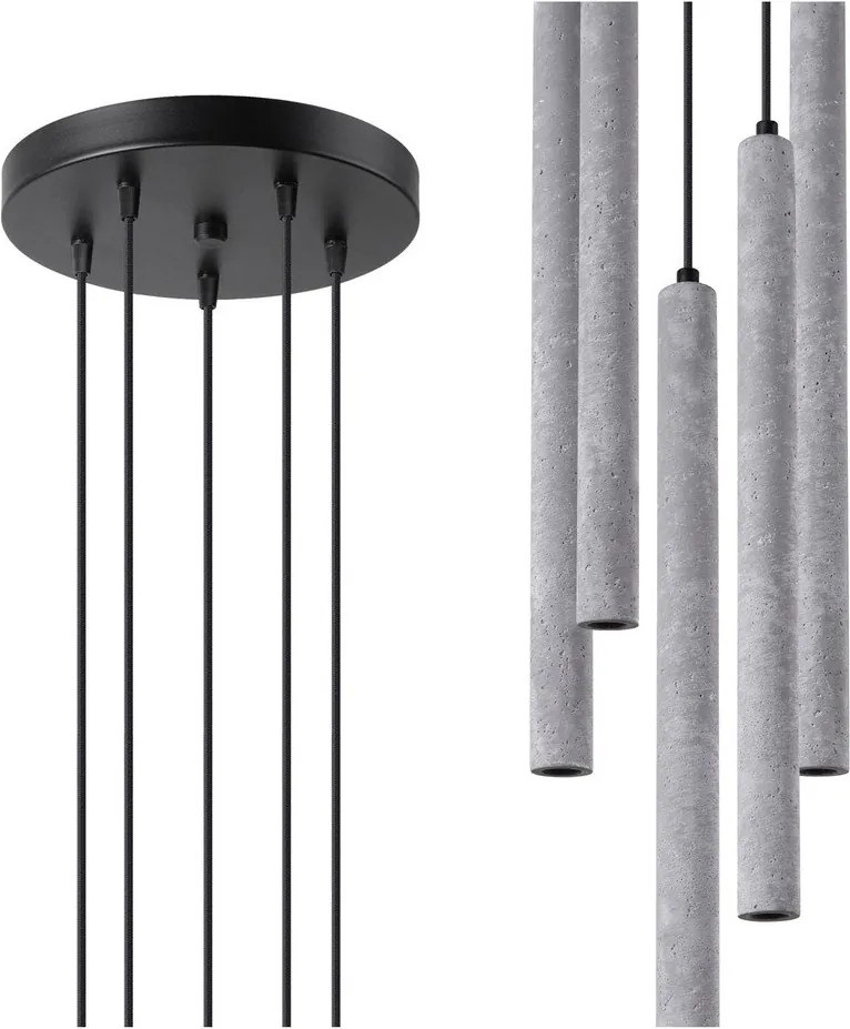 Lampadario grigio in calcestruzzo ø 25 cm Fideus – Sollux