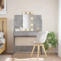 Toeletta con Luci LED Grigio Cemento 96x40x142 cm 837895