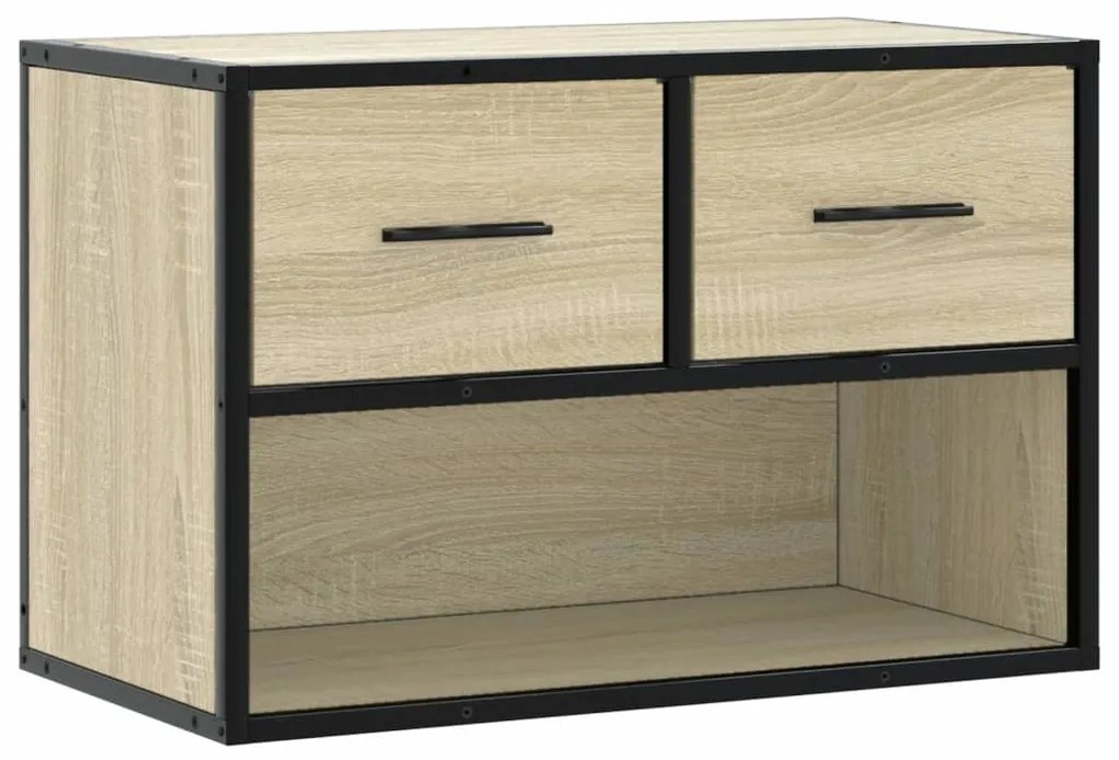 Mobile tv rovere sonoma 60x31x39,5cm legno multistrato metallo