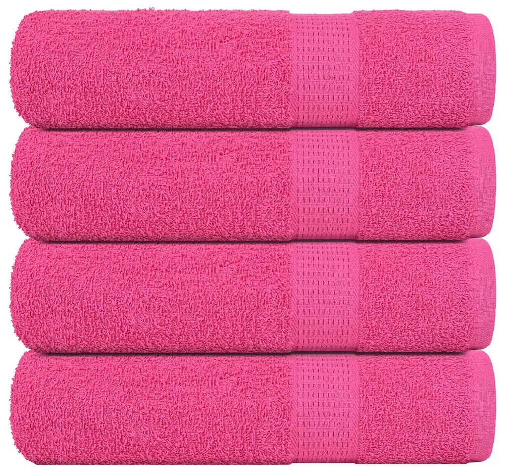 Asciugamani Da Bagno 4 Pz Rosa 100x150 Cm 360 G/m² 100% Cotone /