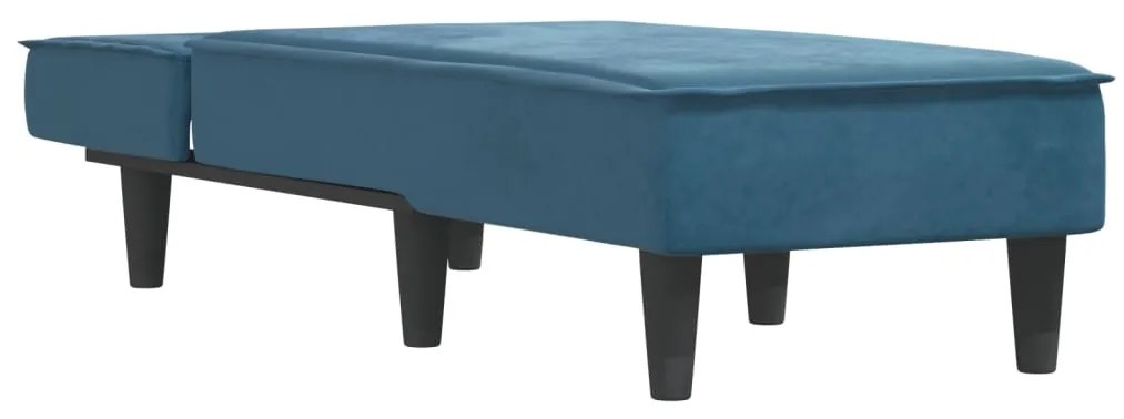 Chaise longue in velluto blu