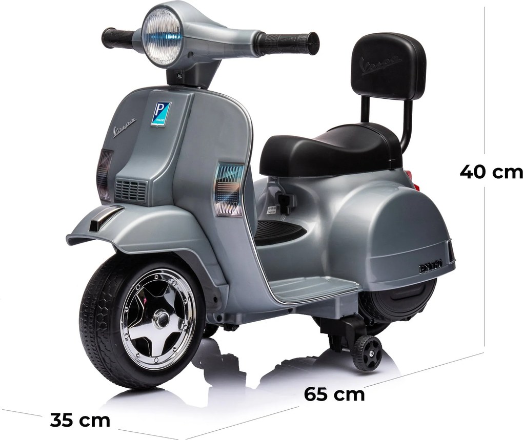 Piaggio Mini Vespa PX150 Elettrica 6V per Bambini Grigio...