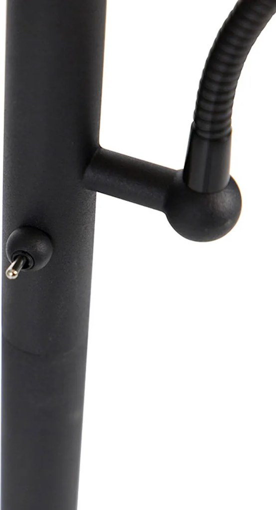 Lampada da terra intelligente nera con oro incl. Wifi A60 ed E14 - Retro