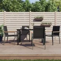 Sedie da Giardino 4 pz Nere 55x61,5x90 cm Textilene e Acciaio 3187085