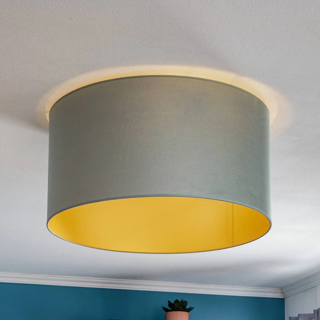 Plafoniera soffitto Golden Roller Duolla, dimmerabile, Verde, Soggiorno / Sala da pranzo, Tessuto / Stoffa / Seta, Giovanile, Plafoniera