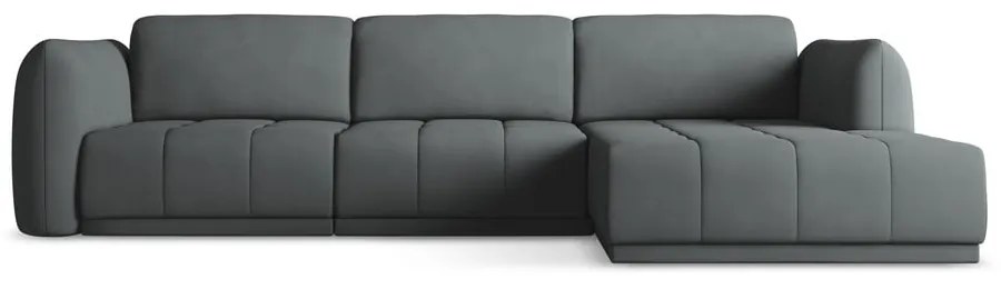 Divano angolare grigio scuro (con penisola a destra) Hoku – Makamii