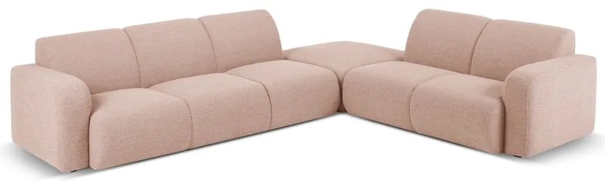 Divano angolare rosa in tessuto bouclé (angolo destro) Molino - Micadoni Home