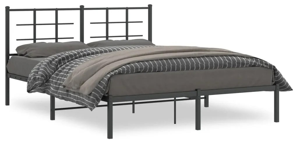 Giroletto Con Testiera İn Metallo Nero 150x200 Cm /
